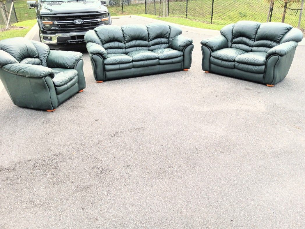 Leather sofa Loveseat and Chair