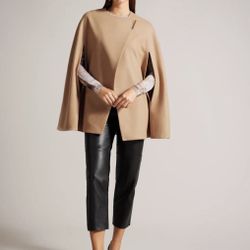 Like New Ted Baker Camel Wool Cashmere Cape 