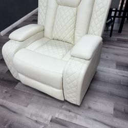 White Recliner Swivel Chair