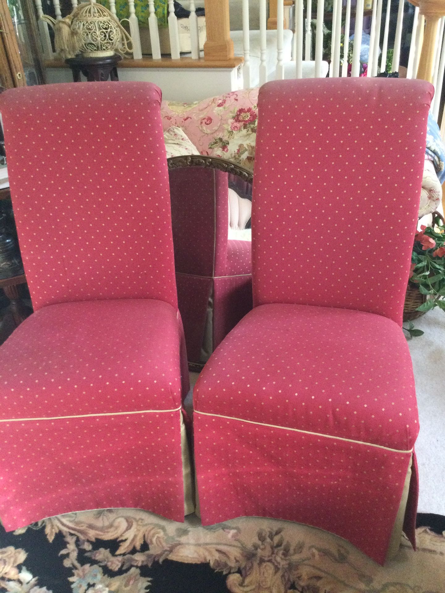 Red Gold Parsons Dining Rolling Desk Chair