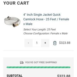 4" Firehouse  Male/Female Camlock Single Jacket