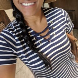 Michael Kors Summer Dress Navy Blue And White Striped 