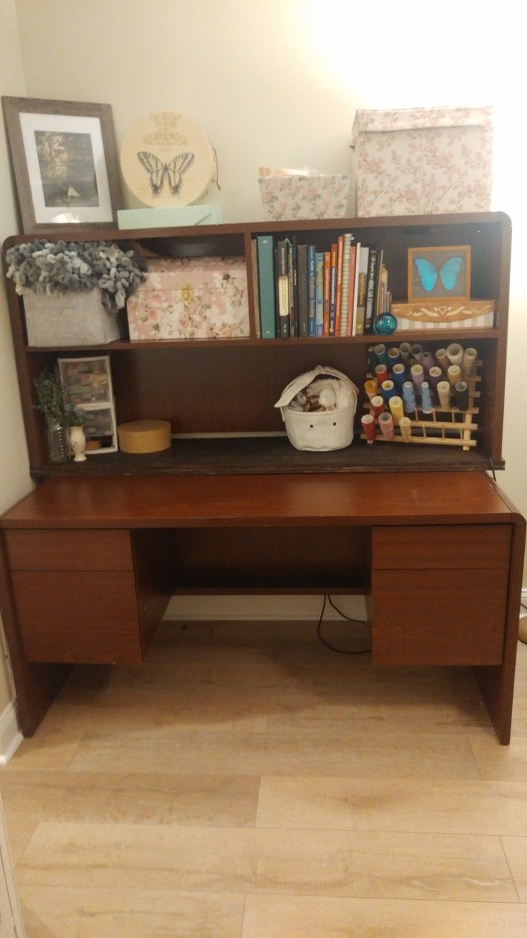 Solid Wood Desk Book Case Hutch Office
