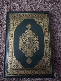 Quran Hardcover Book Green Gold Embossed