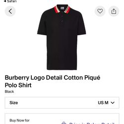 Burberry Pique Polo Shirt Medium