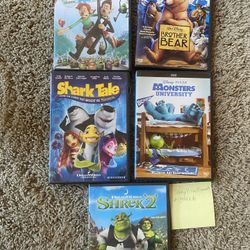 5 pack Disney Pixar dreamworks animated movies for kids for DVD