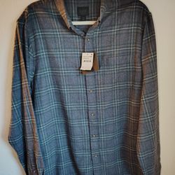 Plaid Button mens shirt Sz L NWT Nordstroms 14th & Union