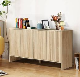 Modern Fluted Wood Sideboard / Buffet Cabinet / Entry Table – Like New