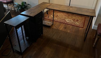Wooden Desk, Dresser, and Nightstand
