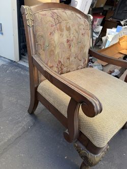 Antique Real Hardwood Chair, Persian, Contemporary Accent Chair