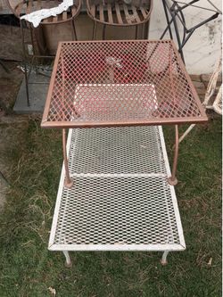 Garden metal coffee table and side table