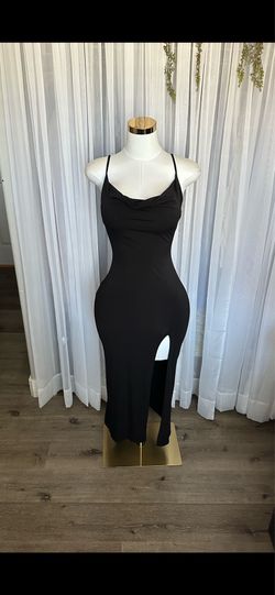 Long Black Side Slit Long Maxi Dress
