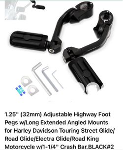 Harley Davidson Adjustable Highway Foot Pegs Black