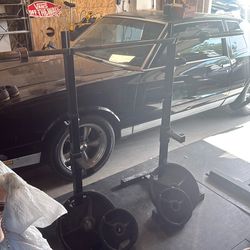 Weight Lifting Barbell 45lb + 2x45 + 2x25 & Stands