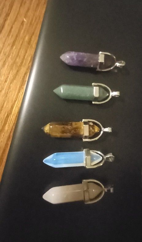 Crystal Pendants With Sterling Silver Chain 