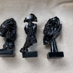 Three Piece Thinker Statues 
