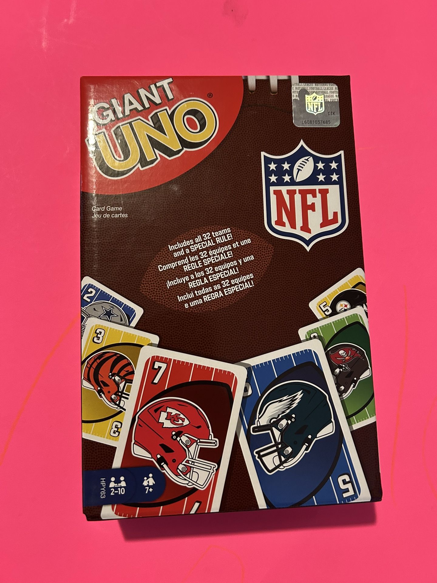 Mattel Games - Giant UNO NFL Card Game [New ] Card Game, Table Top Game