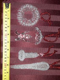 4 Crystal Decorative Ornaments 