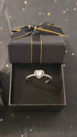 Size 9 Pandora sterling silver heart ring