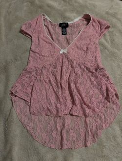 Pink Lace Babydoll Top