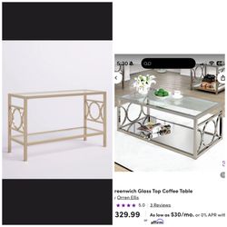 Glass Coffee Table and Entry Table