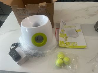 Allforpaws Automatic Dog Ball Launcher, Interactive Dog Ball Thrower with 10/20/30Ft Adjustable Distances, Dog Tennis Ball Thrower with 3 Tennis Balls
