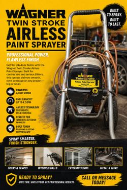 Wagner twin stroke paint sprayer 7/8 HP