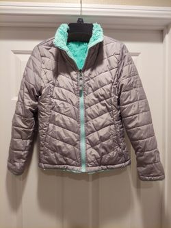 Super Warm Girl's Reversible Puffy Jacket Size 10-12 Excellent Condition!