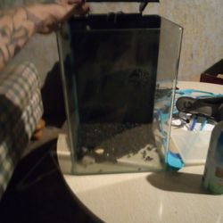 10 Gallon Saltwater Fish Tank  Led Light W Rock And Heater, Pump