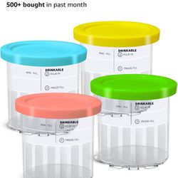 4 Pack Creami Deluxe Pints with Lids, 24 Oz