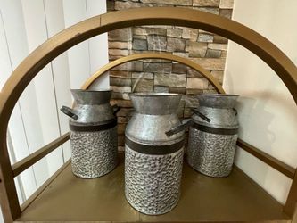Decorative Metal Milk Canisters/ kitchen Decor