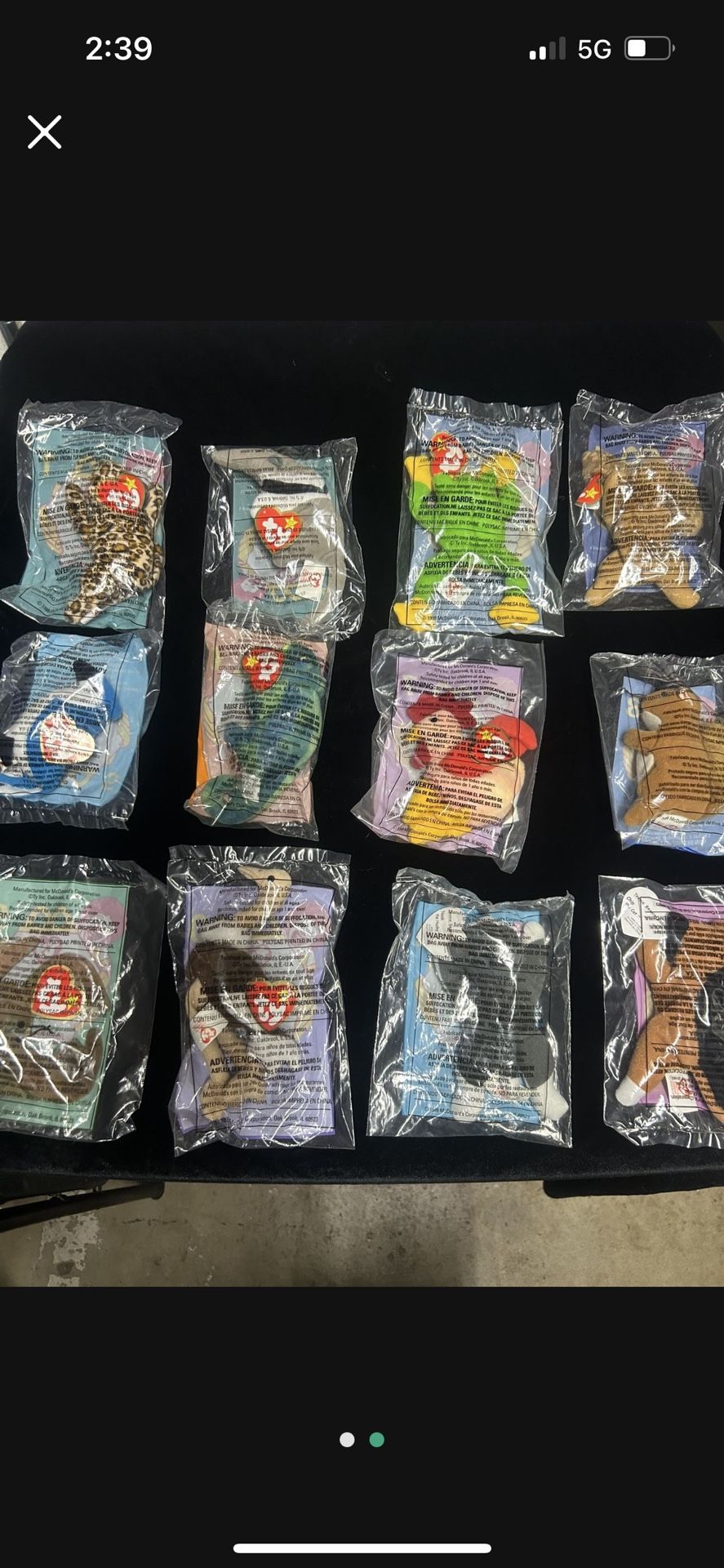 1999 Vintage McDonalds Ty Toy Animals Collection