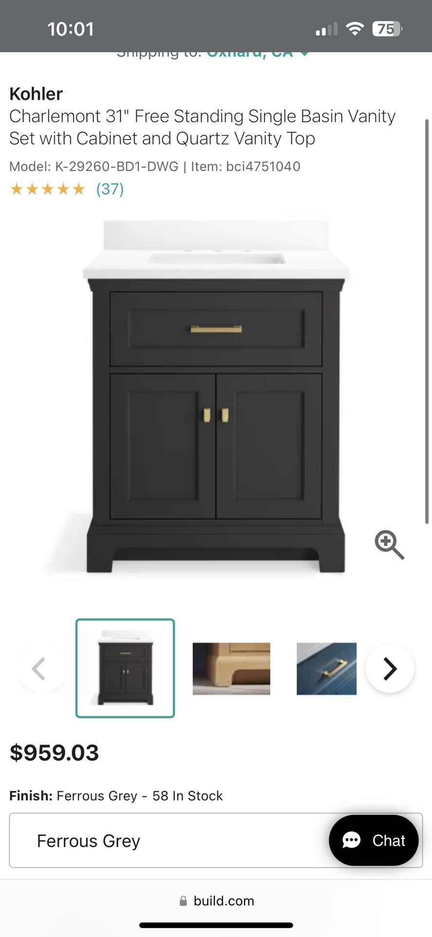 31in Vanity with Cabinet and Quartz Vanity Top