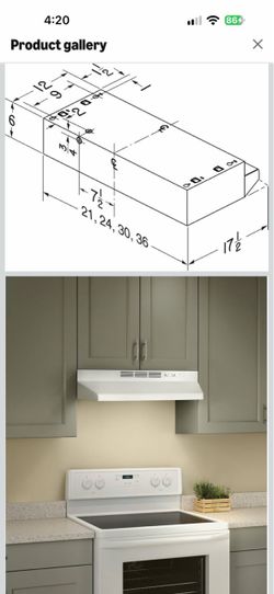 White Under-Cabinet Range Hood
