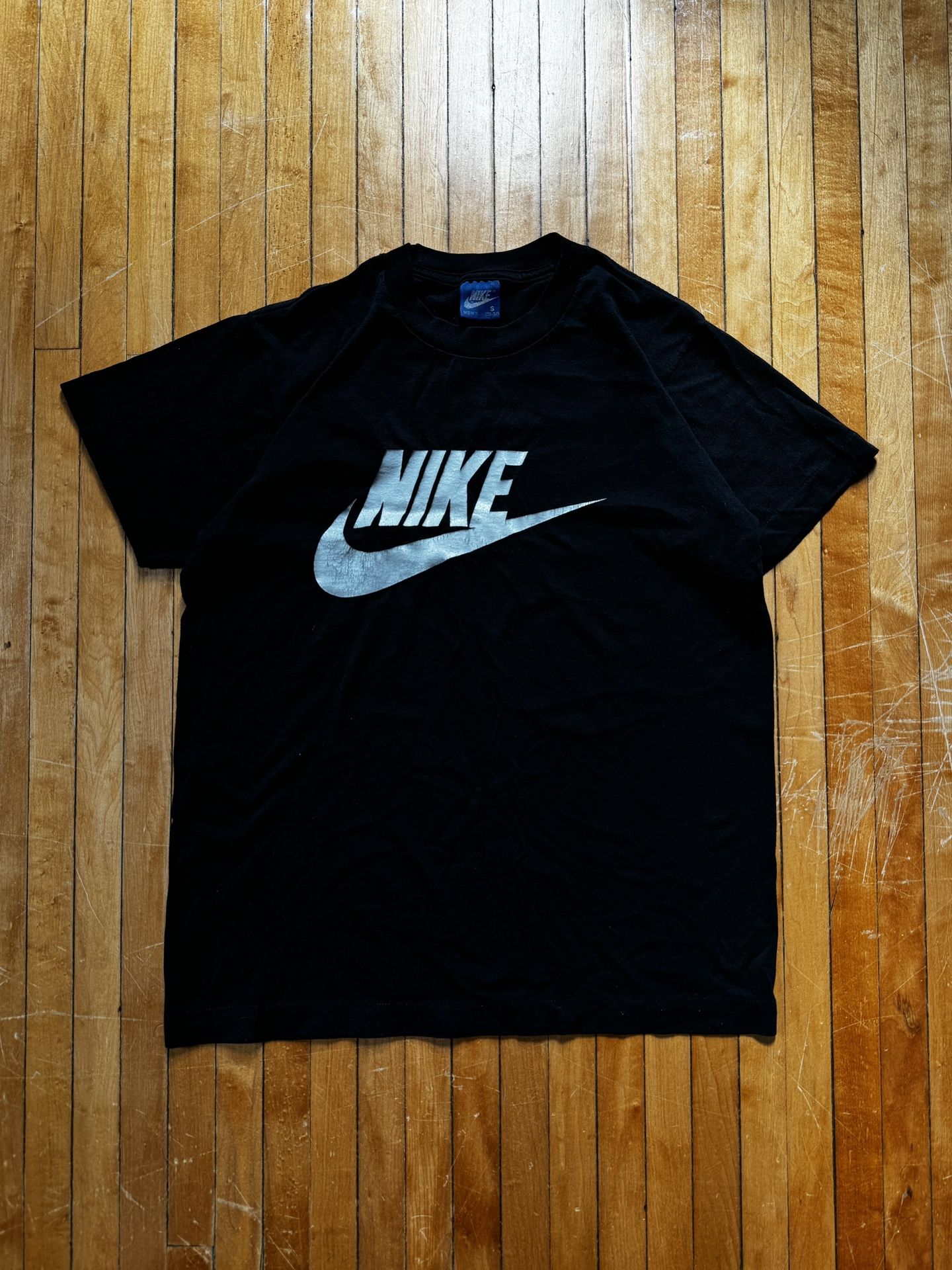 VTG 80s Nike Swoosh T-shirt Single Stitch Blue Tag Made in USA (Rare) Sz. S
