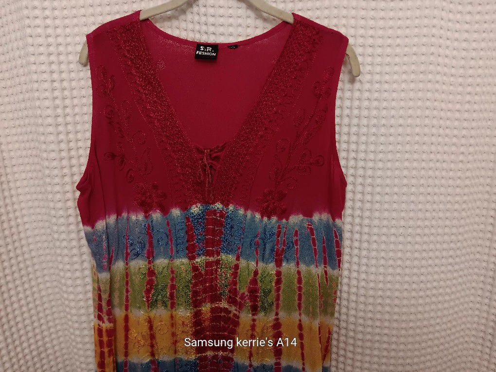 Embroidery  Summer Boho Dress Midi