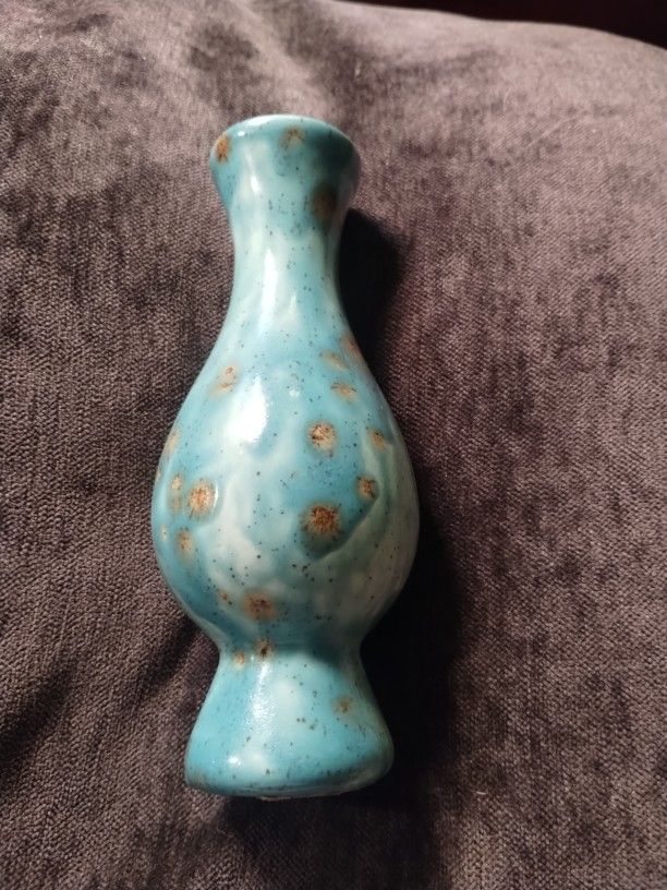 Vintage Turquoise Ceramic Bud Vase