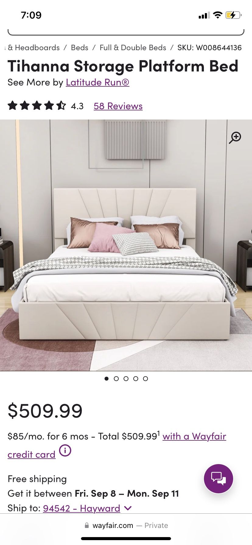 Queen Bedframe With Huge Lift Storage