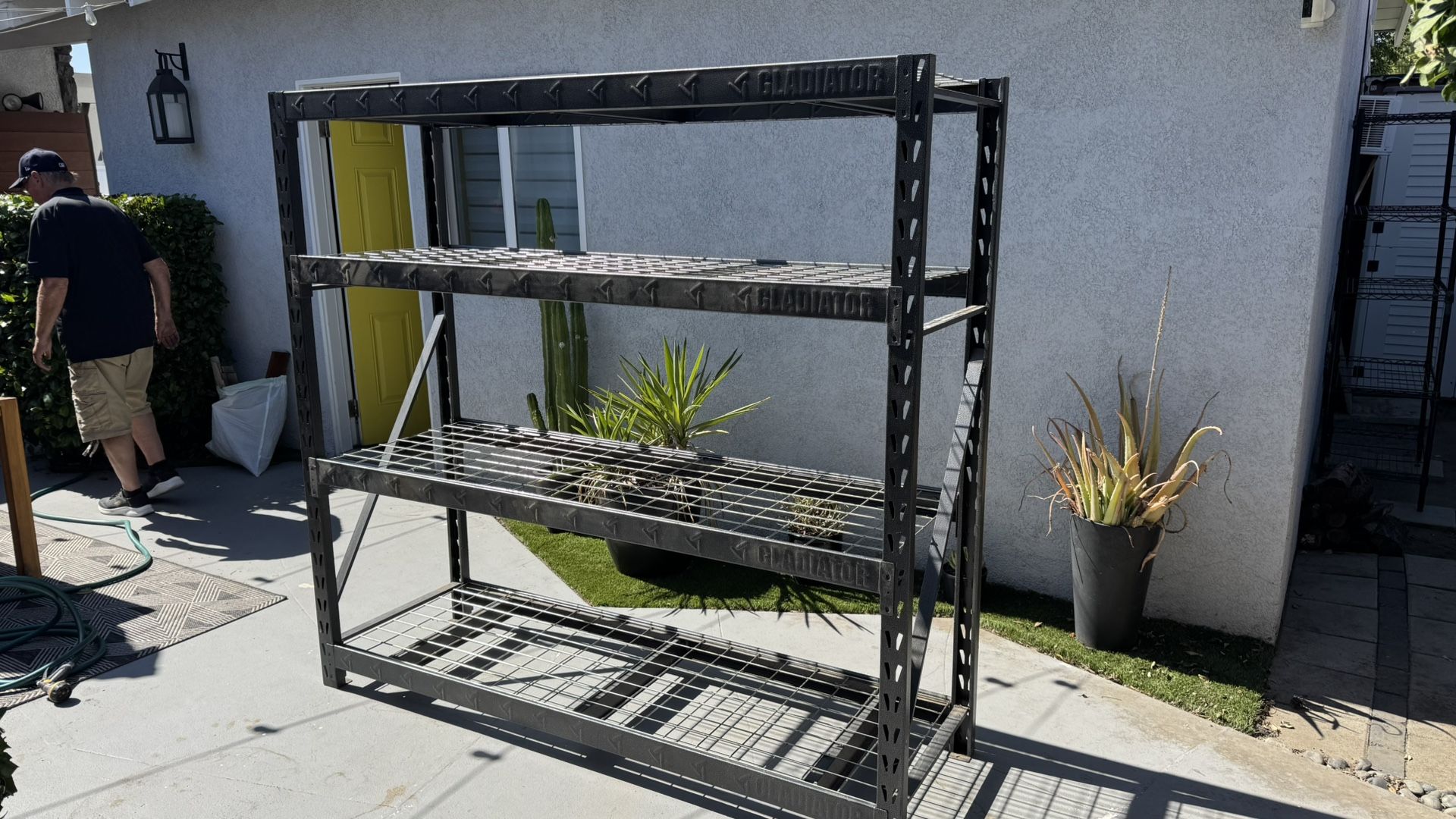Gladiator 77" WIDE HEAVY DUTY Garage RACK WITH FOUR 24" DEEP SHELVES