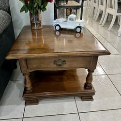 Wood end table