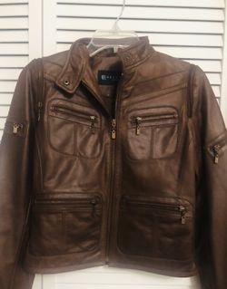 Brown Leather Jacket (Real Genuine Leather)—Brand New with Tag