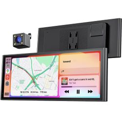 9.26" Carplay Screen for Car, Wireless Portable Car Play Screen for Apple CarPlay & Android Auto, OTA Updates, Backup Camera, Bluetooth 5.0, Mirror Li