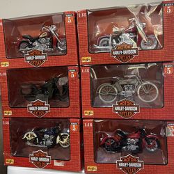 Maisto Series 5 Complete Set Of 1:18 Harley-Davidson Motorcycles 