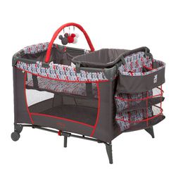 Unisex Disney Playpen Mickey Mouse Red White And Gray