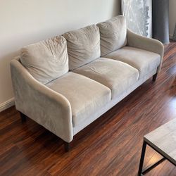 Modern Beige 3-Seater Couch – Comfortable & Clean