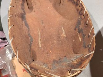 Vintage Handmade Birch Bark Root-Laced Basket Tray 10.75"