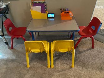 Lakeshore kids adjustable Table and Stackable Chairs