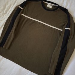 00’s Point Zero Skate Stripe Olive Sweater