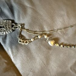 Brighton silver-toned beaded lariat necklace