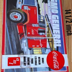 AMT 1179 1:25 Coca Cola GMC General Truck Tractor Plastic Model Kit Semi Big Rig